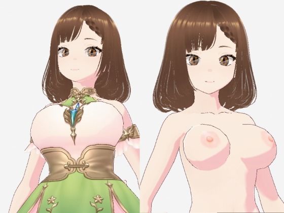少しファンタジーっぽい衣装の巨乳のお姉さん（セリフなし  3DCGモデル  イラスト集）