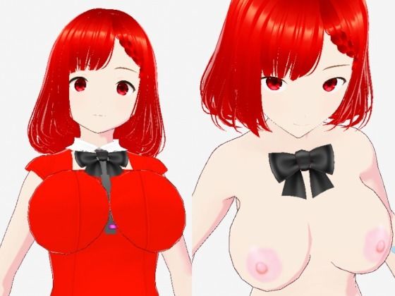 赤い美女（セリフなし  3DCGモデル  イラスト集）
