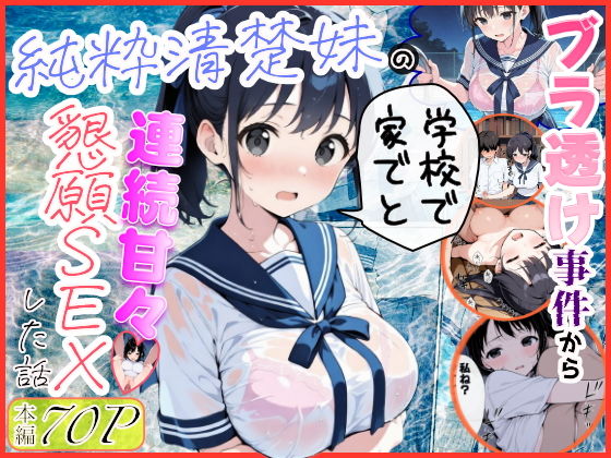 純粋清楚妹のブラ透け事件から、学校で家でと連続甘々中出し懇願SEXした話