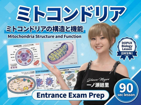【▲20】一ノ瀬廻里 大学に進学し強豪予備校『DOPUX（ドピュックス』で生物I，IIを教える名物講師に！（Vol.001:ミトコンドリア）